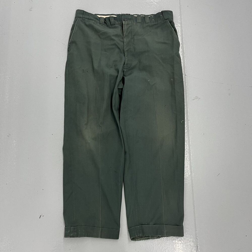 Vintage 60s Koraton Green Sanforized Workwear Chinos 40x29